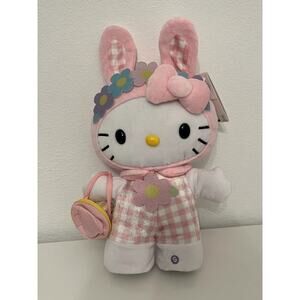 Hello Kitty Easter Bunny Plush Animated Greeter - Pink Plaid Flowers RARE